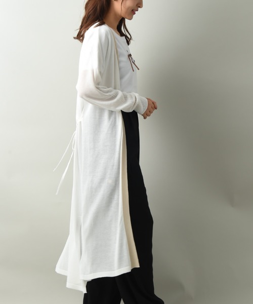 INTERPLANET（インタープラネット）の「さらさらバイカラーロングカーデ（カーディガン/ボレロ・レディース・ブラウン/ブラック/オフホワイト・FREE）」の19枚目の写真