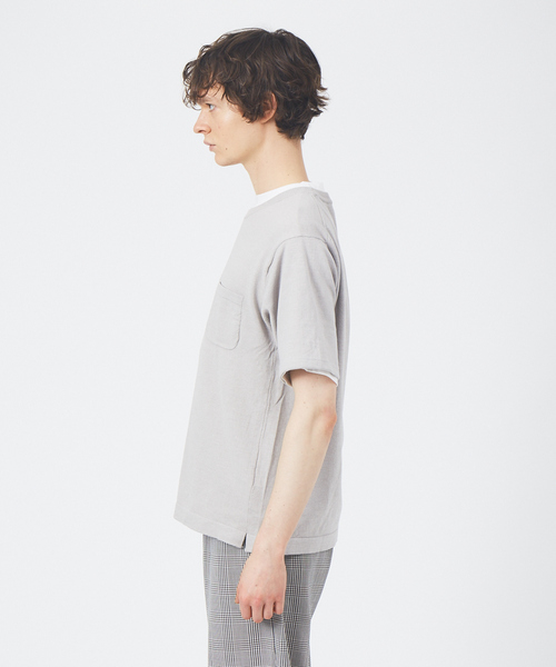ABAHOUSE(アバハウス)の「アンサンブル ニット ポケットTシャツ(Tシャツ/カットソー・メンズ・グレー/ブルー/グリーン系その他/ブラック・48/44/46)」の9枚目の写真