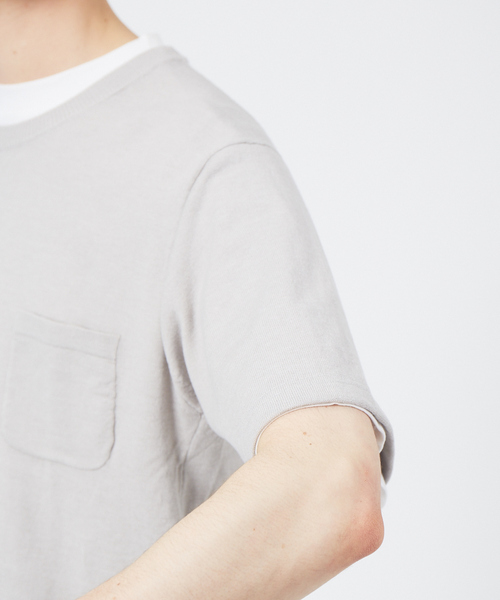 ABAHOUSE(アバハウス)の「アンサンブル ニット ポケットTシャツ(Tシャツ/カットソー・メンズ・グレー/ブルー/グリーン系その他/ブラック・48/44/46)」の12枚目の写真
