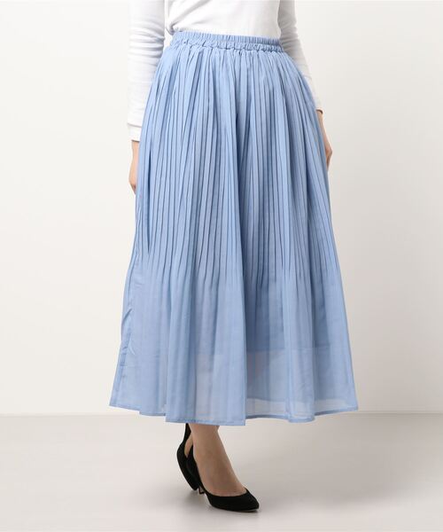 Samansa Mos2（サマンサ モスモス）の「ボイル柄アソートプリーツスカート（スカート・レディース・ベージュ/ブルー/ネイビー/チャコール/グレー/ピンク・ﾌﾘ-）」の5枚目の写真