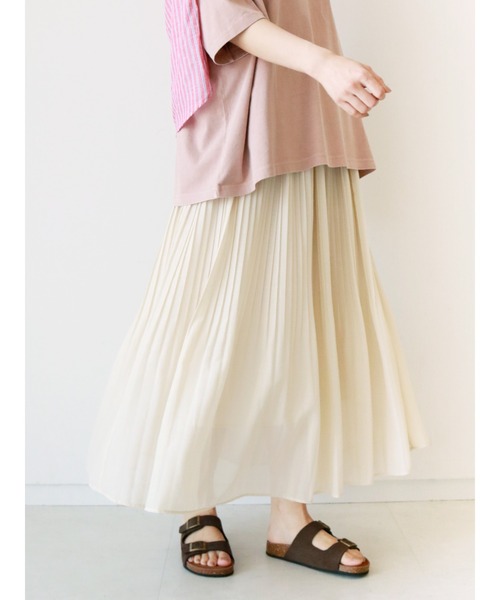 Samansa Mos2（サマンサ モスモス）の「ボイル柄アソートプリーツスカート（スカート・レディース・ベージュ/ブルー/ネイビー/チャコール/グレー/ピンク・ﾌﾘ-）」の4枚目の写真