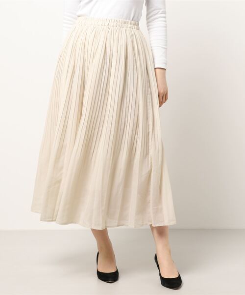 Samansa Mos2（サマンサ モスモス）の「ボイル柄アソートプリーツスカート（スカート・レディース・ベージュ/ブルー/ネイビー/チャコール/グレー/ピンク・ﾌﾘ-）」の12枚目の写真