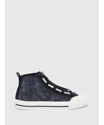 DIESEL | メンズ ウォッシュドデニム ミドルカットスニーカー(スニーカー)