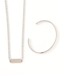 Burner | 【14 BURNER SELECT】ステンレス シンプル ミニマルデザイン バングル&ネックレス セット(ネックレス)