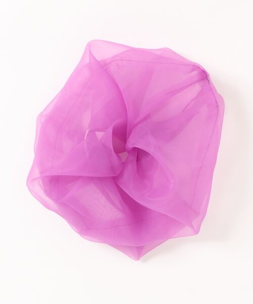 チチカカ（チチカカ）の「チュールカラー　ビッグシュシュ（シュシュ・レディース・パープル/ターコイズブルー/イエロー/アイボリー・FREE）」の3枚目の写真