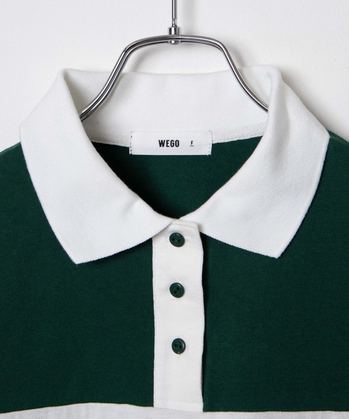 WEGO（ウィゴー）の「WEGO/ワッペンロゴラガーTシャツ（Tシャツ/カットソー・レディース・グリーン/ホワイト・FREE）」の5枚目の写真