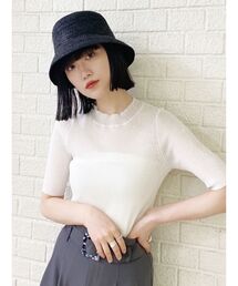 MURUA | シアーミニマルハーフスリーブトップス(ニット/セーター)