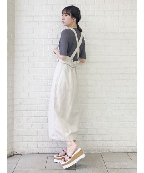 MURUA（ムルーア）の「シアーミニマルハーフスリーブトップス（ニット/セーター・レディース・ブラック/グリーン/オフホワイト/グレー・FREE）」の12枚目の写真