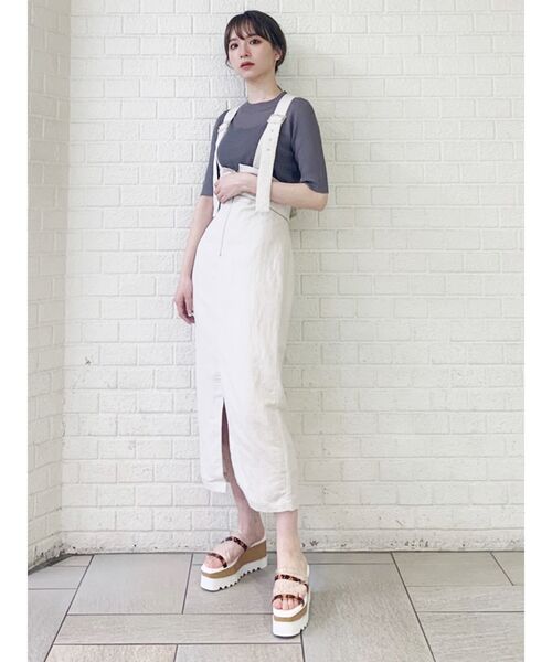 MURUA（ムルーア）の「シアーミニマルハーフスリーブトップス（ニット/セーター・レディース・ブラック/グリーン/オフホワイト/グレー・FREE）」の13枚目の写真