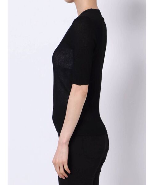 MURUA（ムルーア）の「シアーミニマルハーフスリーブトップス（ニット/セーター・レディース・ブラック/グリーン/オフホワイト/グレー・FREE）」の19枚目の写真