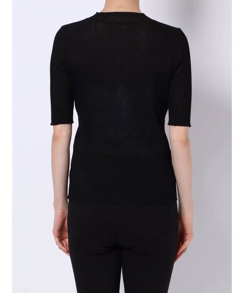 MURUA（ムルーア）の「シアーミニマルハーフスリーブトップス（ニット/セーター・レディース・ブラック/グリーン/オフホワイト/グレー・FREE）」の20枚目の写真