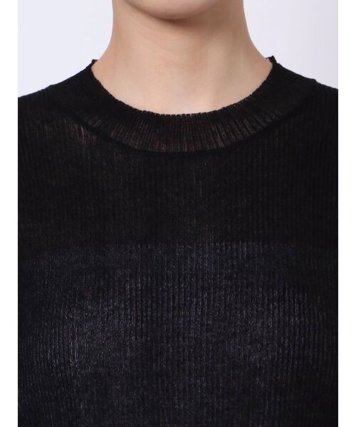 MURUA（ムルーア）の「シアーミニマルハーフスリーブトップス（ニット/セーター・レディース・ブラック/グリーン/オフホワイト/グレー・FREE）」の21枚目の写真