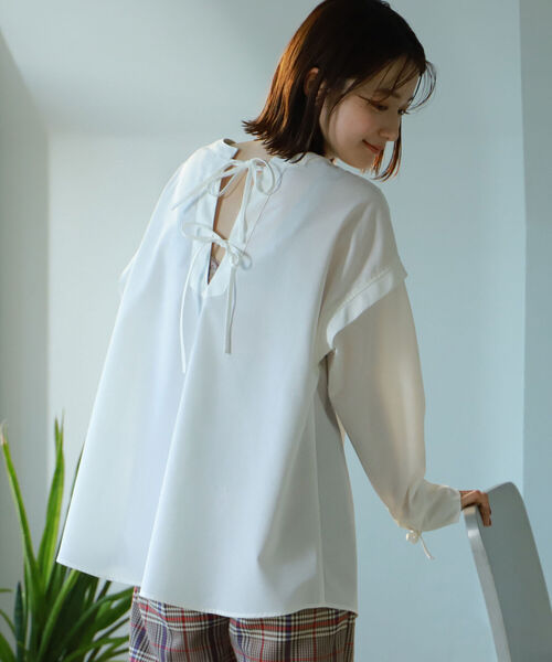 BeAMS DOT（ビームスドット）の「【WEB限定】BeAMS DOT / 2way ピンタックブラウス（シャツ/ブラウス・レディース・ホワイト/ブラック・FREE）」の21枚目の写真