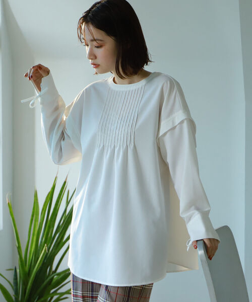 BeAMS DOT（ビームスドット）の「【WEB限定】BeAMS DOT / 2way ピンタックブラウス（シャツ/ブラウス・レディース・ホワイト/ブラック・FREE）」の20枚目の写真