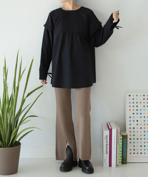 BeAMS DOT（ビームスドット）の「【WEB限定】BeAMS DOT / 2way ピンタックブラウス（シャツ/ブラウス・レディース・ホワイト/ブラック・FREE）」の10枚目の写真