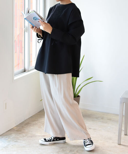 BeAMS DOT（ビームスドット）の「【WEB限定】BeAMS DOT / 2way ピンタックブラウス（シャツ/ブラウス・レディース・ホワイト/ブラック・FREE）」の8枚目の写真