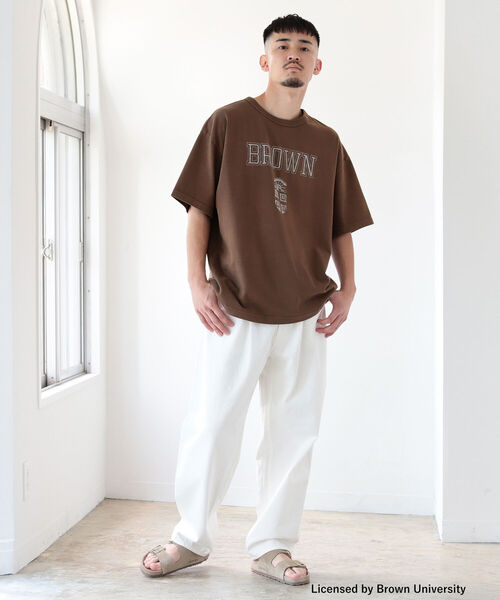 BEAMS(ビームス)の「BEAMS / ルーズ カレッジ Tシャツ(Tシャツ/カットソー・メンズ・ホワイト/ネイビー/ブラウン・SMALL/MEDIUM/X-LARGE/LARGE)」の10枚目の写真