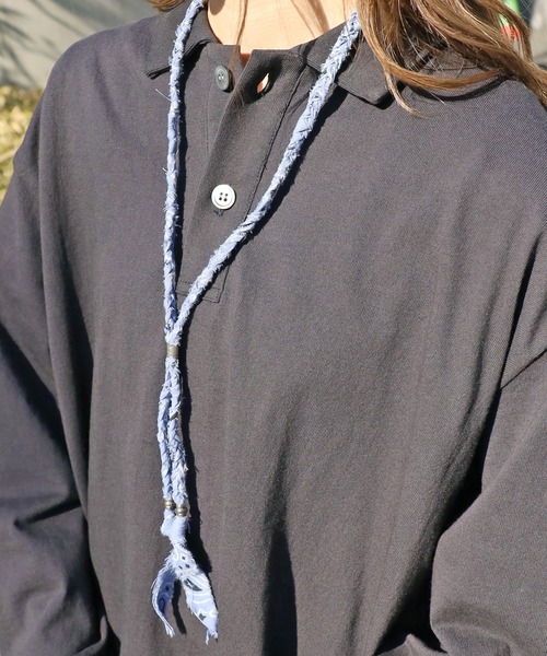 SunKu(サンク)の「SunKu/サンク バンダナネックレス(ネックレス・メンズ・ブラック/ベージュ/パープル/ネイビー/ブラウン/グレー/レッド/ピンク/ターコイズブルー/ライム/イエロー/オレンジ/グリーン/ブルー系その他/パープル系その他/ブルー・FREE)」の9枚目の写真