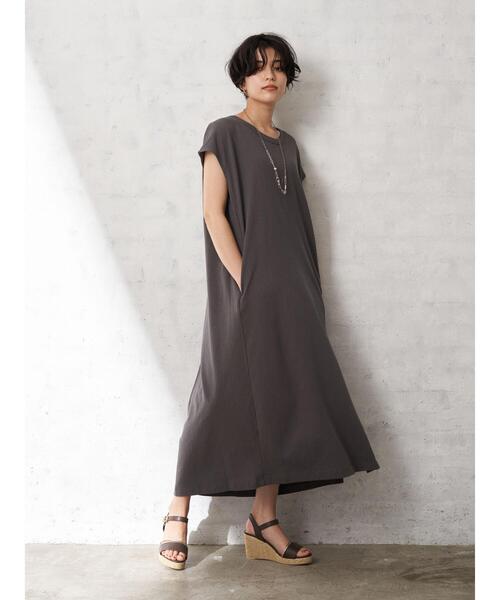 YECCA VECCA(イェッカヴェッカ)の「ジャガードカットワンピース*(ワンピース・レディース・チャコールグレー/ベージュ/ブラウン・FREE)」の19枚目の写真