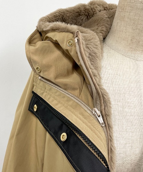 LUGIVA(ルギヴァ)の「ボアライナー付マウンテンパーカー(ライナー取り外し可能)(マウンテンパーカー・レディース・ブラック/ベージュ・M)」の20枚目の写真