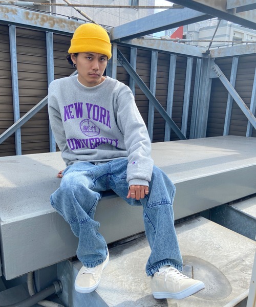 Champion（チャンピオン）の「CHAMPION/チャンピオン リバースウィーブ カレッジロゴスウェット  C5-U007（スウェット・メンズ・パープル/グレー・M/L/XL）」の5枚目の写真