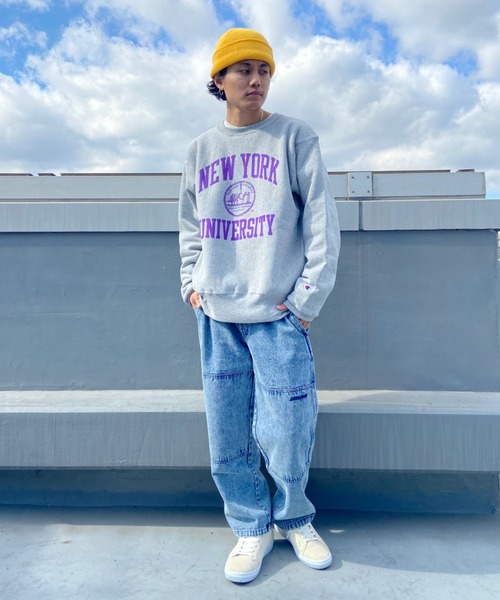 Champion（チャンピオン）の「CHAMPION/チャンピオン リバースウィーブ カレッジロゴスウェット  C5-U007（スウェット・メンズ・パープル/グレー・M/L/XL）」の9枚目の写真