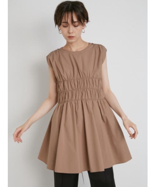 emmi（エミ）の「【emmi atelier】ギャザーノースリーブブラウス