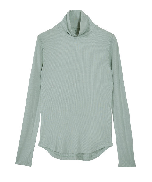Ameri(アメリ)の「BASIC TURTLE TOP(Tシャツ/カットソー・レディース・ホワイト/ブラック/セージグリーン・FREE)」の3枚目の写真