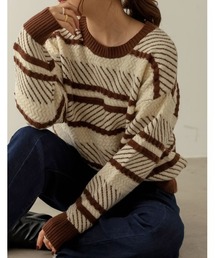 Re:EDIT | [神山まりあさん着用]ジャガードボーダーニットプルオーバー(ニット/セーター)