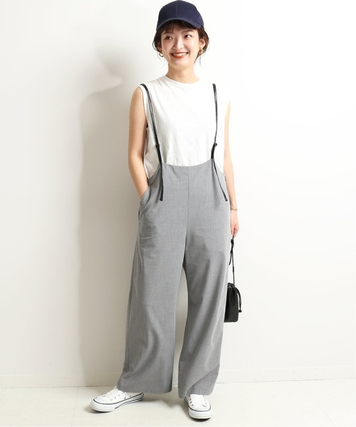 SLOBE IENA(スローブイエナ)の「ワイドフレアサスペンダーパンツ【手洗い可能】◆(その他パンツ・レディース・グレー系その他/ブラック系その他/ブラック・FREE)」の17枚目の写真