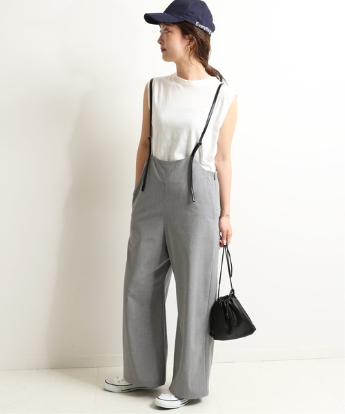 SLOBE IENA(スローブイエナ)の「ワイドフレアサスペンダーパンツ【手洗い可能】◆(その他パンツ・レディース・グレー系その他/ブラック系その他/ブラック・FREE)」の21枚目の写真