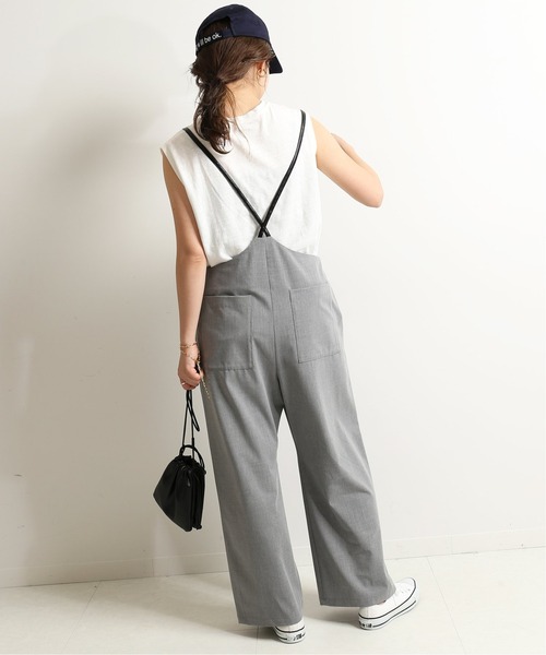 SLOBE IENA(スローブイエナ)の「ワイドフレアサスペンダーパンツ【手洗い可能】◆(その他パンツ・レディース・グレー系その他/ブラック系その他/ブラック・FREE)」の22枚目の写真