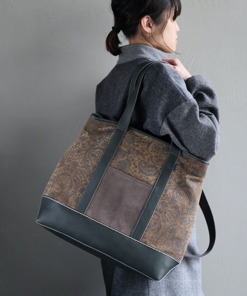 JUCO.（ジュコ）の「ペイズリーの2WAYバック（トートバッグ・レディース・オリーブ・ONESIZE）」の4枚目の写真