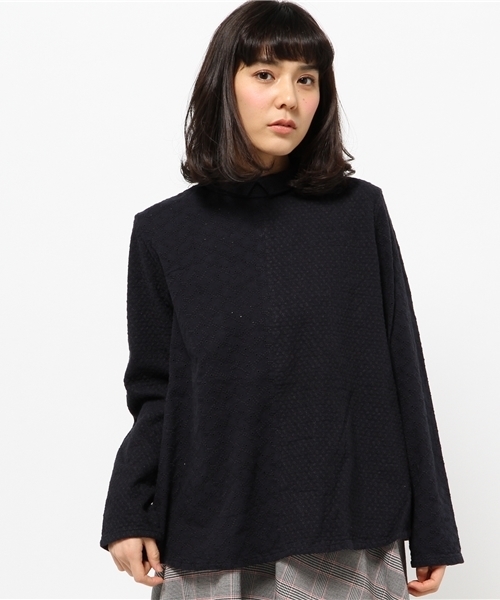 PUAL CE CIN（ピュアルセシン）の「刺繍Ｐ／ＯＢＬ（シャツ/ブラウス・レディース・ナチュラル/ネイビー・FREE）」の11枚目の写真