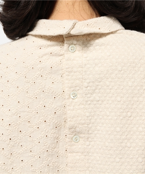 PUAL CE CIN（ピュアルセシン）の「刺繍Ｐ／ＯＢＬ（シャツ/ブラウス・レディース・ナチュラル/ネイビー・FREE）」の7枚目の写真
