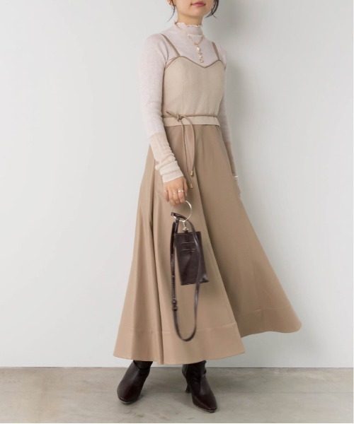 RANDA（ランダ）の「フェイクレザードッキングワンピース（ワンピース