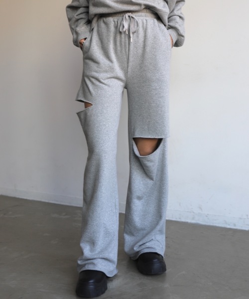 BLONDEY（ブロンディ）の「ヘビーウェイトスリットパンツ（スウェットパンツ・レディース・ブラック/グレー/ナチュラル・FREE）」の3枚目の写真