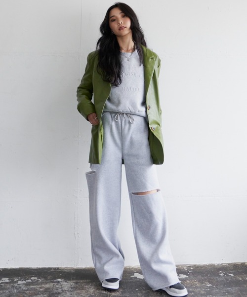 BLONDEY（ブロンディ）の「ヘビーウェイトスリットパンツ（スウェットパンツ・レディース・ブラック/グレー/ナチュラル・FREE）」の22枚目の写真