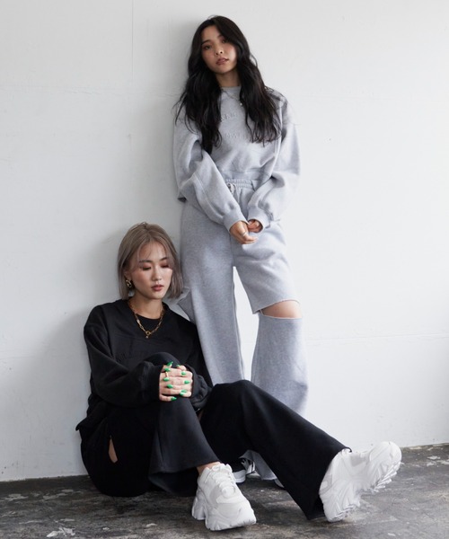 BLONDEY（ブロンディ）の「ヘビーウェイトスリットパンツ（スウェットパンツ・レディース・ブラック/グレー/ナチュラル・FREE）」の16枚目の写真