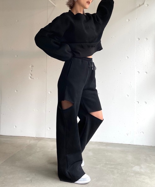 BLONDEY（ブロンディ）の「ヘビーウェイトスリットパンツ（スウェットパンツ・レディース・ブラック/グレー/ナチュラル・FREE）」の18枚目の写真