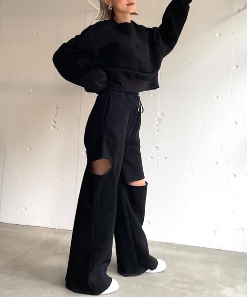 BLONDEY（ブロンディ）の「ヘビーウェイトスリットパンツ（スウェットパンツ・レディース・ブラック/グレー/ナチュラル・FREE）」の12枚目の写真