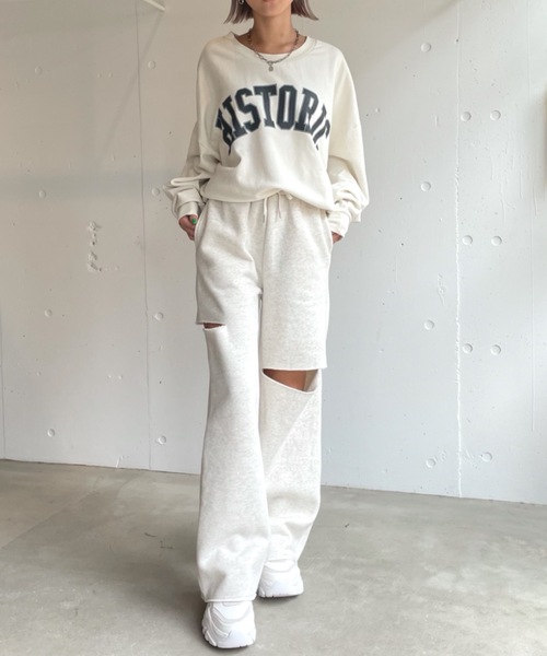 BLONDEY（ブロンディ）の「ヘビーウェイトスリットパンツ（スウェットパンツ・レディース・ブラック/グレー/ナチュラル・FREE）」の7枚目の写真