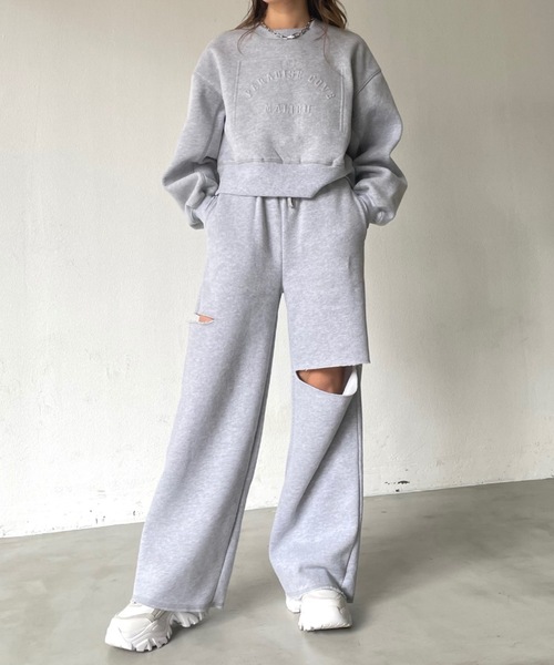 BLONDEY（ブロンディ）の「ヘビーウェイトスリットパンツ（スウェットパンツ・レディース・ブラック/グレー/ナチュラル・FREE）」の9枚目の写真