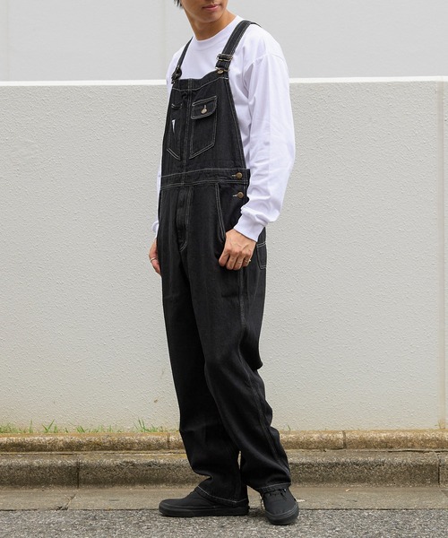 BIG BILL ヘビーオンス濃紺デニムオーバーオール/サロペット 古着W42 USA製 Dickies 濃紺デニムオーバーオール/サロペット/古着W44L34