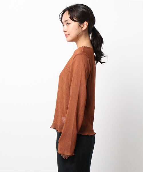 archives（アルシーヴ）の「シアー楊柳プルオーバー（Tシャツ/カットソー・レディース・キャメル/ブルー/ブラック/グリーン/アイボリー・MEDIUM）」の21枚目の写真