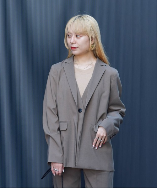 Ray BEAMS(レイビームス)の「RBS / フロント レイヤード ジャケット(テーラードジャケット・レディース・パープル/オリーブ・0/1)」の15枚目の写真