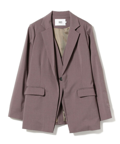 Ray BEAMS(レイビームス)の「RBS / フロント レイヤード ジャケット(テーラードジャケット・レディース・パープル/オリーブ・0/1)」の21枚目の写真