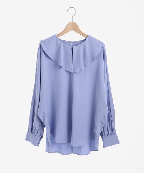 le.coeur blanc（ルクールブラン）の「ツイルクロスフリルブラウス（シャツ/ブラウス・レディース・ダークブラウン/ブルー/オフホワイト・38）」の19枚目の写真