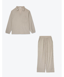 SLEEPY SLEEPY | SLEEPY SLEEPY メンズランダムリブパジャマ 長袖＆ロングパンツ/セットアップ／(ルームウェア/パジャマ)