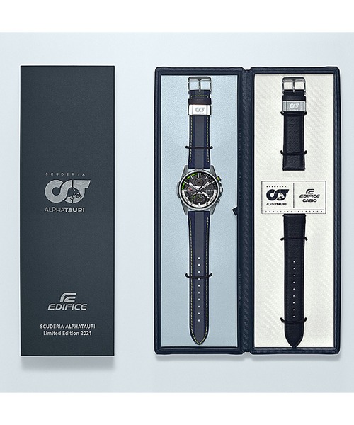 EDIFICE(エディフィス)の「【生産数量限定】Scuderia AlphaTauri F1コラボレーションモデル / EQB-1200AT-1AJR(アナログ腕時計・メンズ・ブラック・FREE)」の4枚目の写真